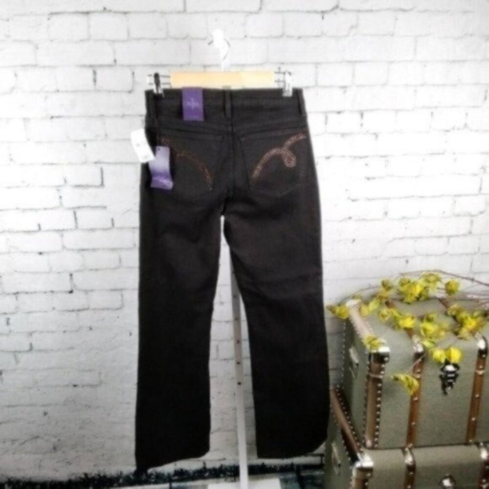 NYDJ Nip Tuck Straight Leg High Waisted Jeans Brown 2P